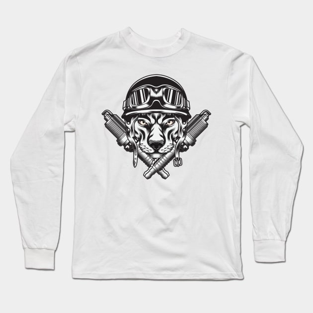 Panther Biker Long Sleeve T-Shirt by JagatKreasi